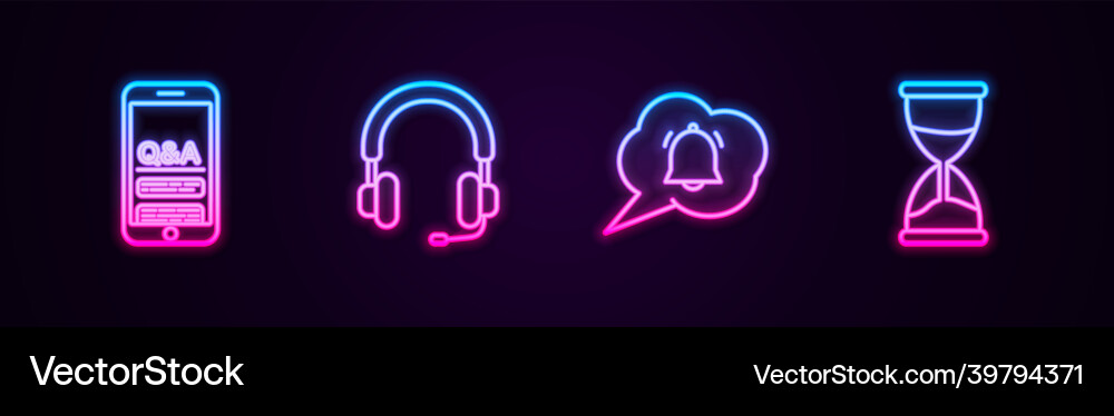 Set line mobile question and exclamation Vector Image