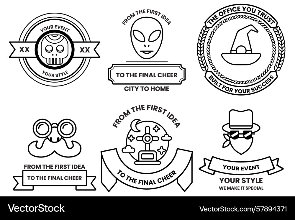 Set of in party and event concepts line Vector Image
