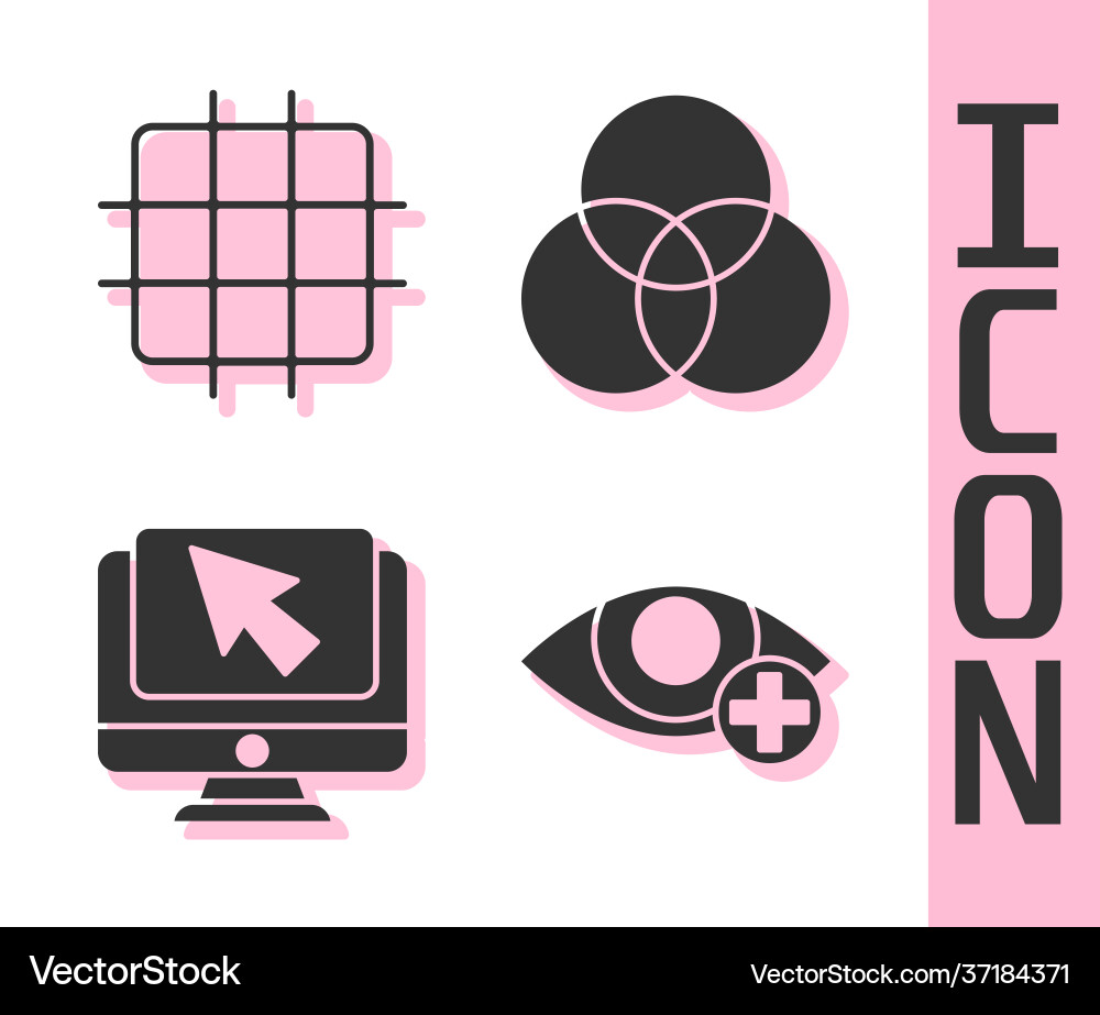 Set red eye effect grid graph paper computer Set red eye effect grid graph paper computer vector image