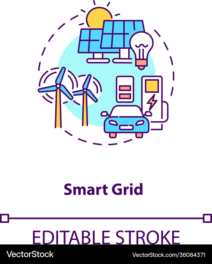 Smart grid concept icon Royalty Free Vector Image