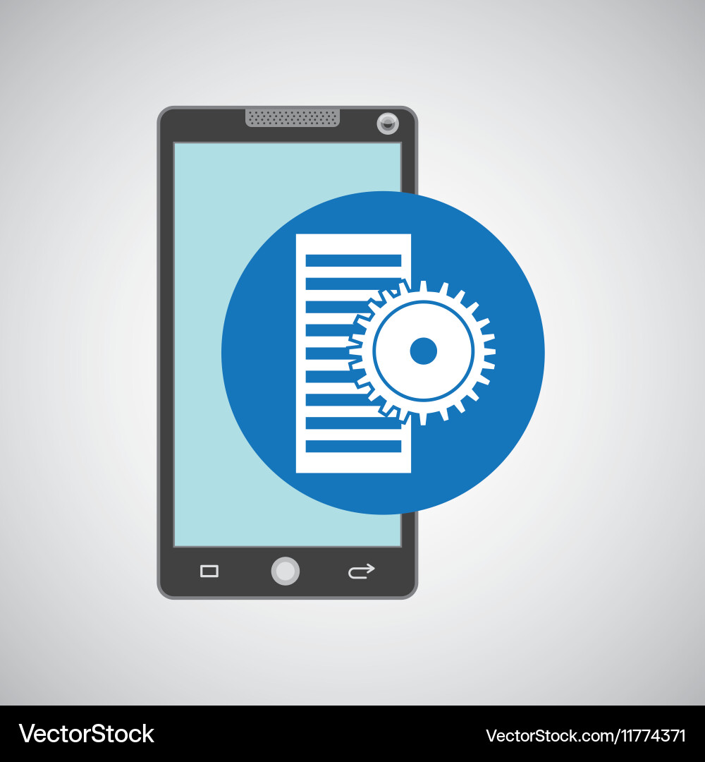 Smartphone programming web data gear vector image