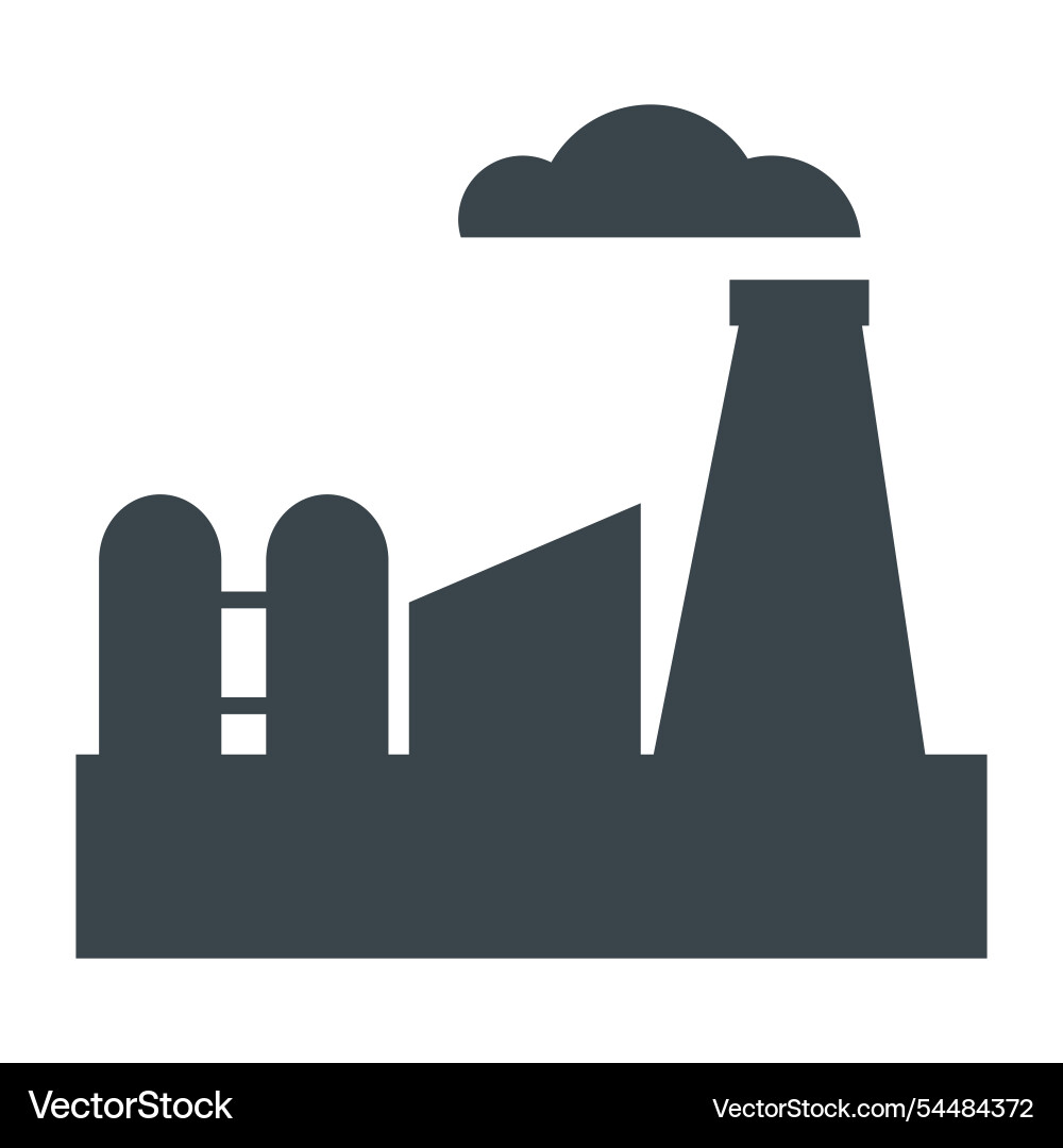 A factory building with smokestack emitting A factory building with smokestack emitting vector image