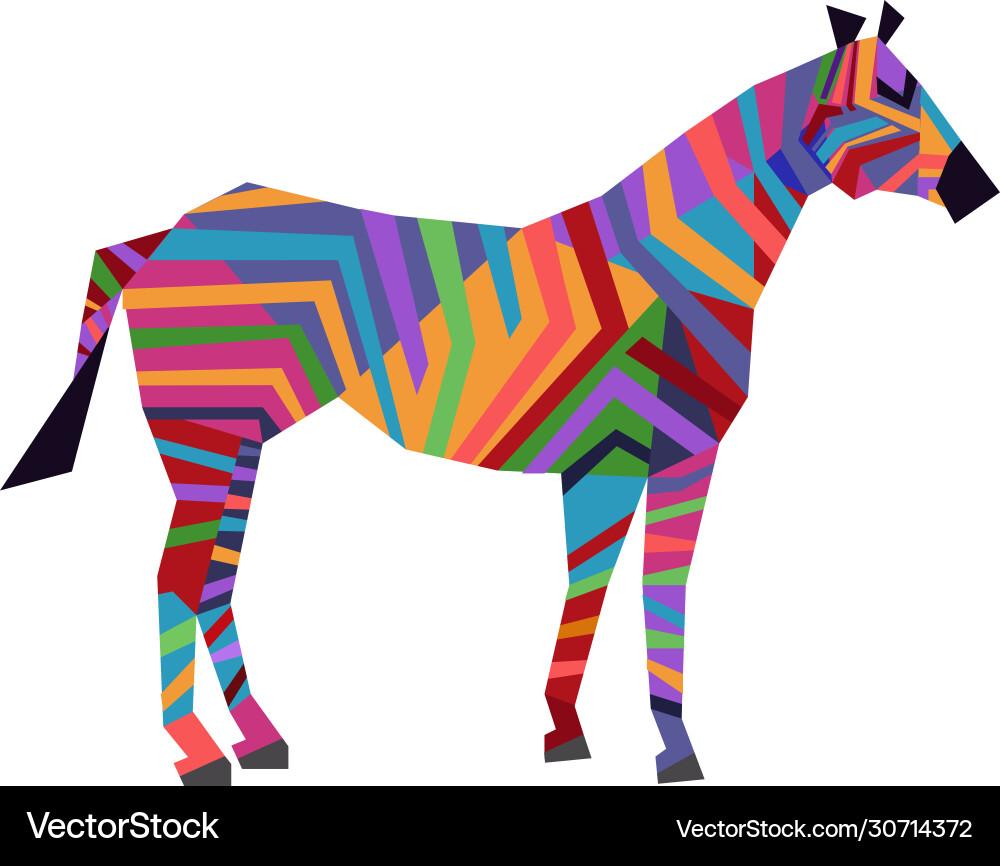 Abstract geometric color zebra image vector image