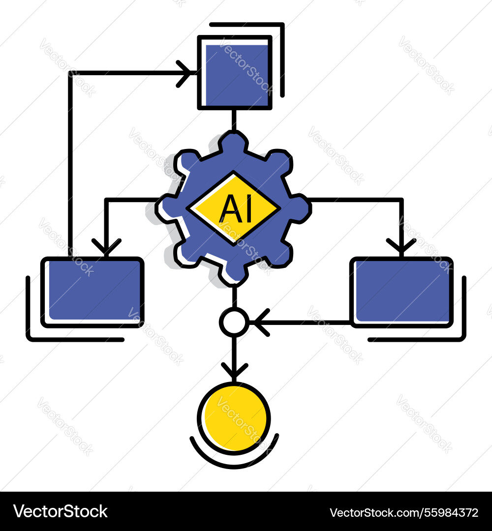 Ai-getriebene algorithmische Verarbeitung Icon Design Ai-getriebene algorithmische Verarbeitung Icon Design vektorbild