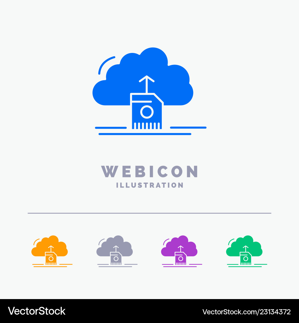 Cloud Upload speichern Daten Computing 5 Farbe Glyph Cloud Upload speichern Daten Computing 5 Farbe Glyph vektorbild