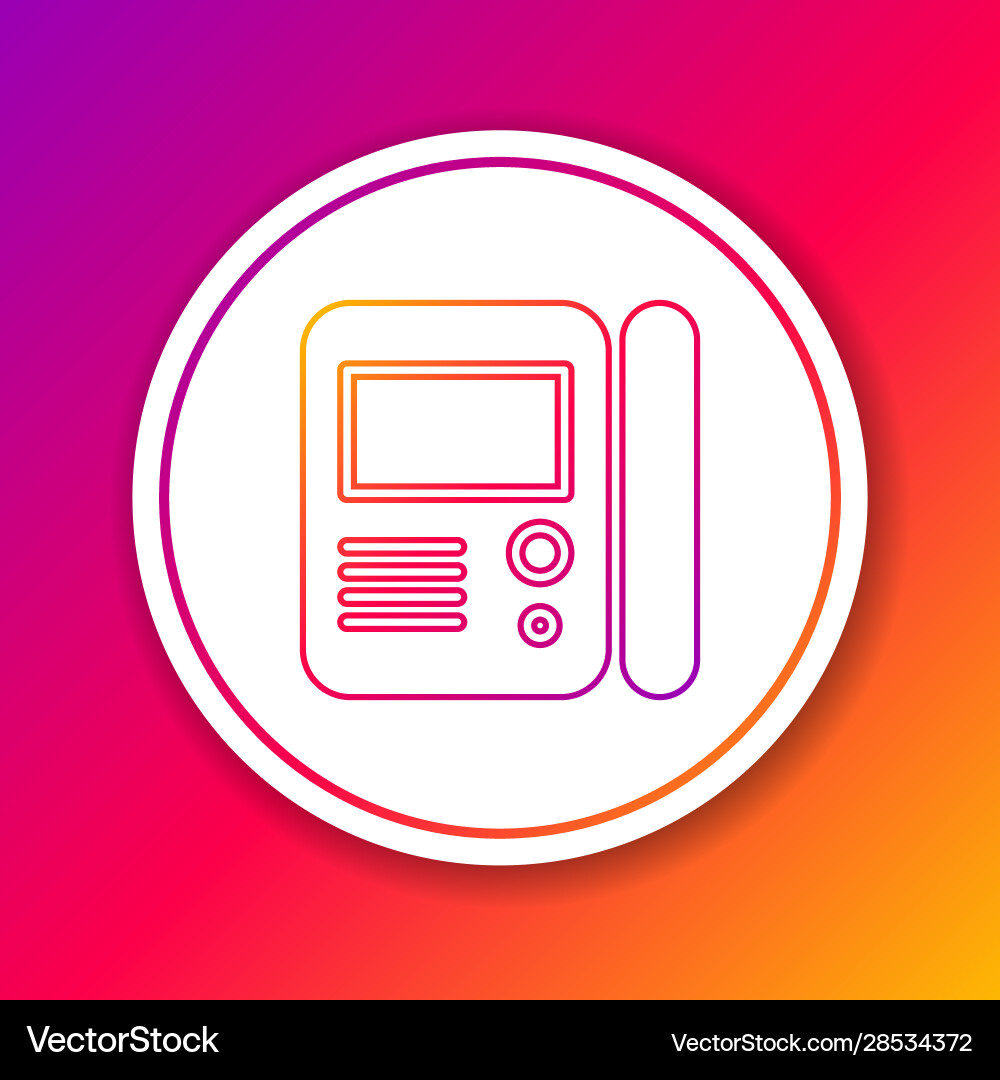 Color line house intercom system icon isolated Vector Image