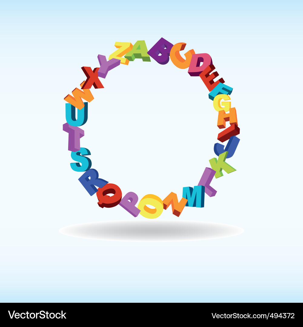 Colorful Alphabet Learning Background Vector Image
