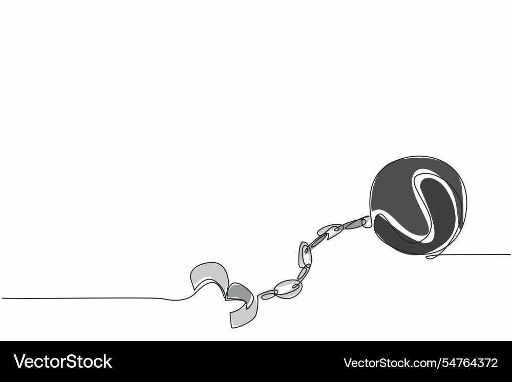 Continuous one line drawing open ball chain Vector Image