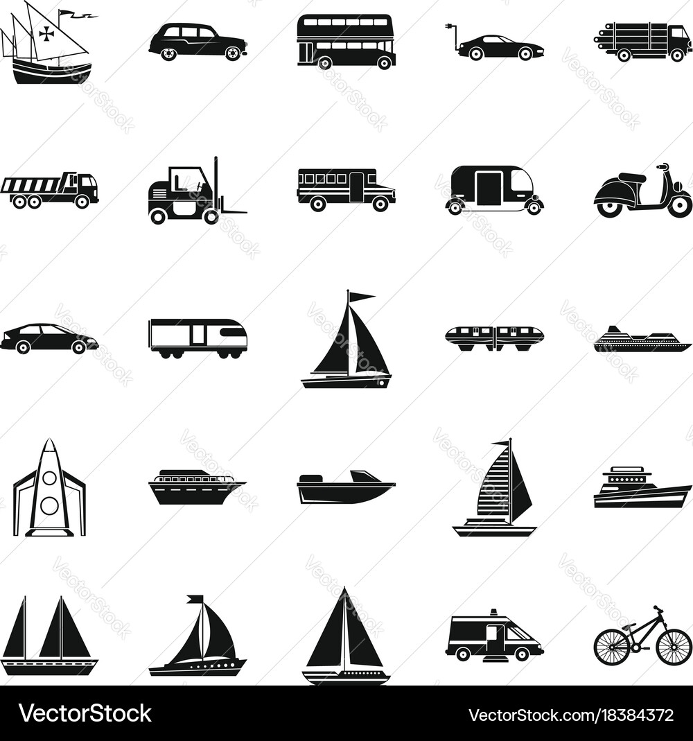 Crossing icons set simple style Vector Image