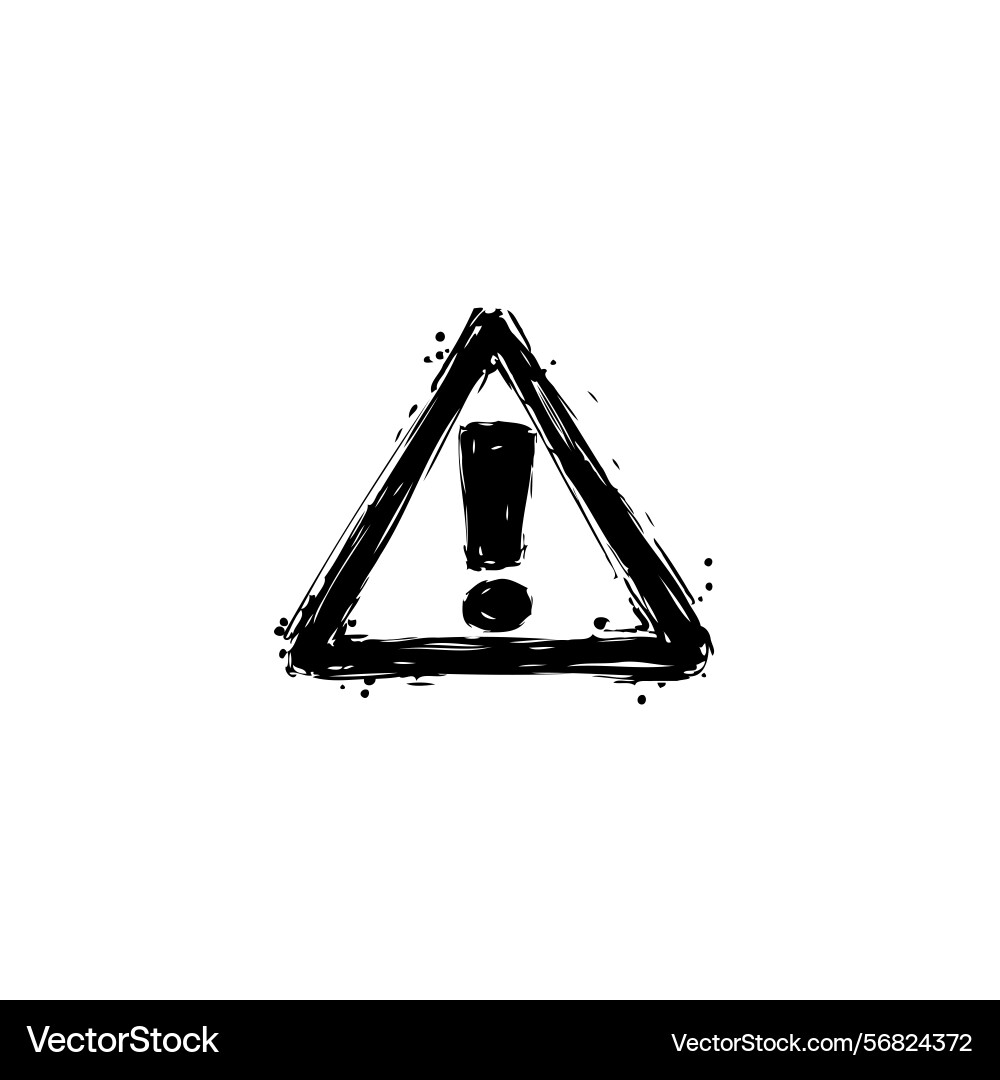 Distressed warning icon abstract triangular Vector Image
