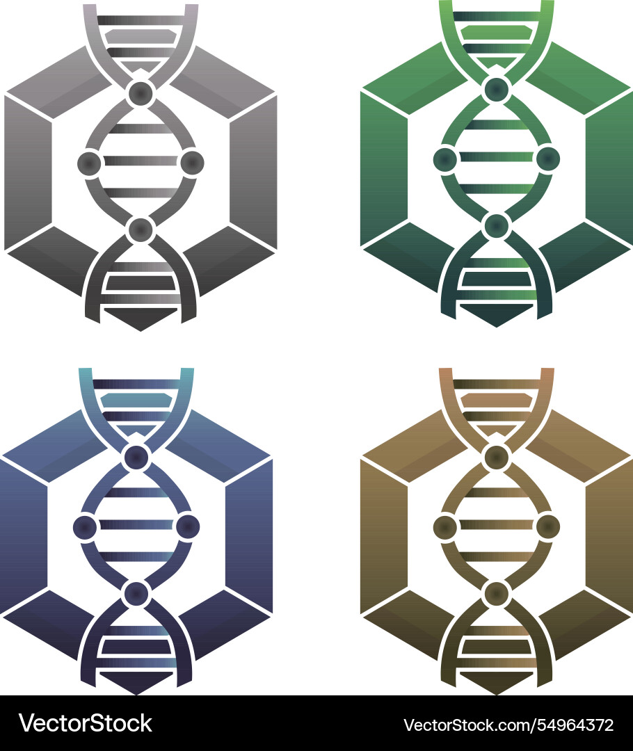 Dna helix decoding symbol of spiral sequence vector image