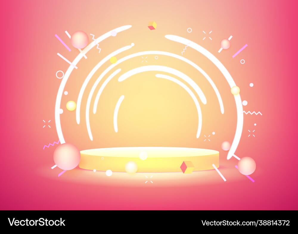 Empty podium studio red background Empty podium studio red background vector image