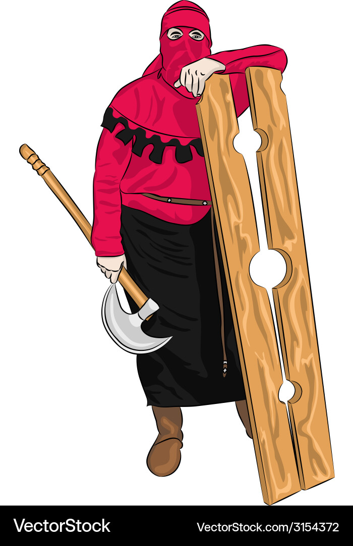 Executioner with Axe and Shackles vector image