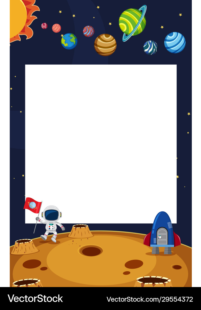 Frame template design with space theme Frame template design with space theme vector image