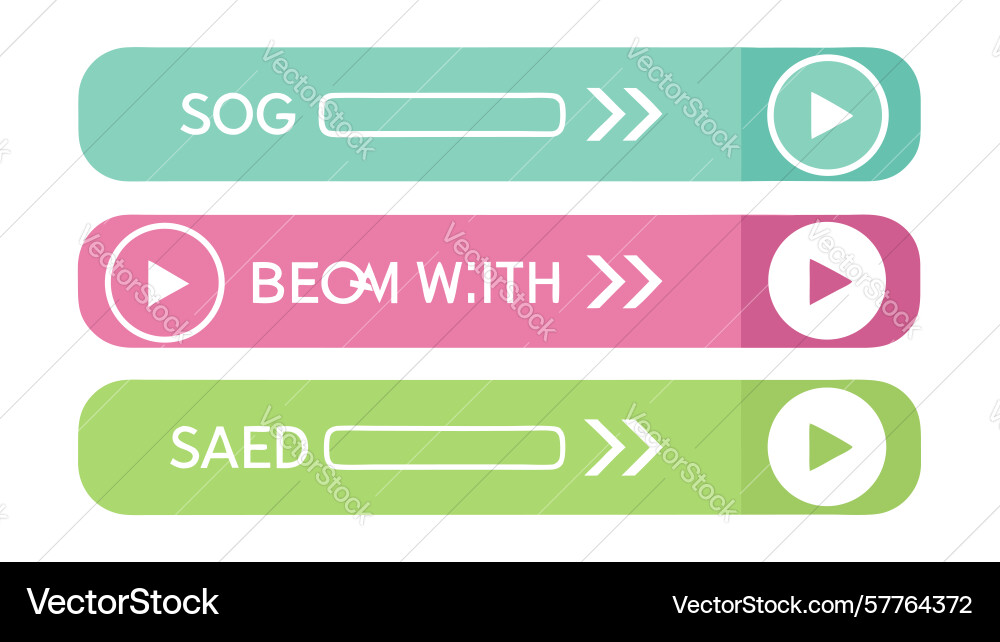 Gradient call-to-action button set design vector image