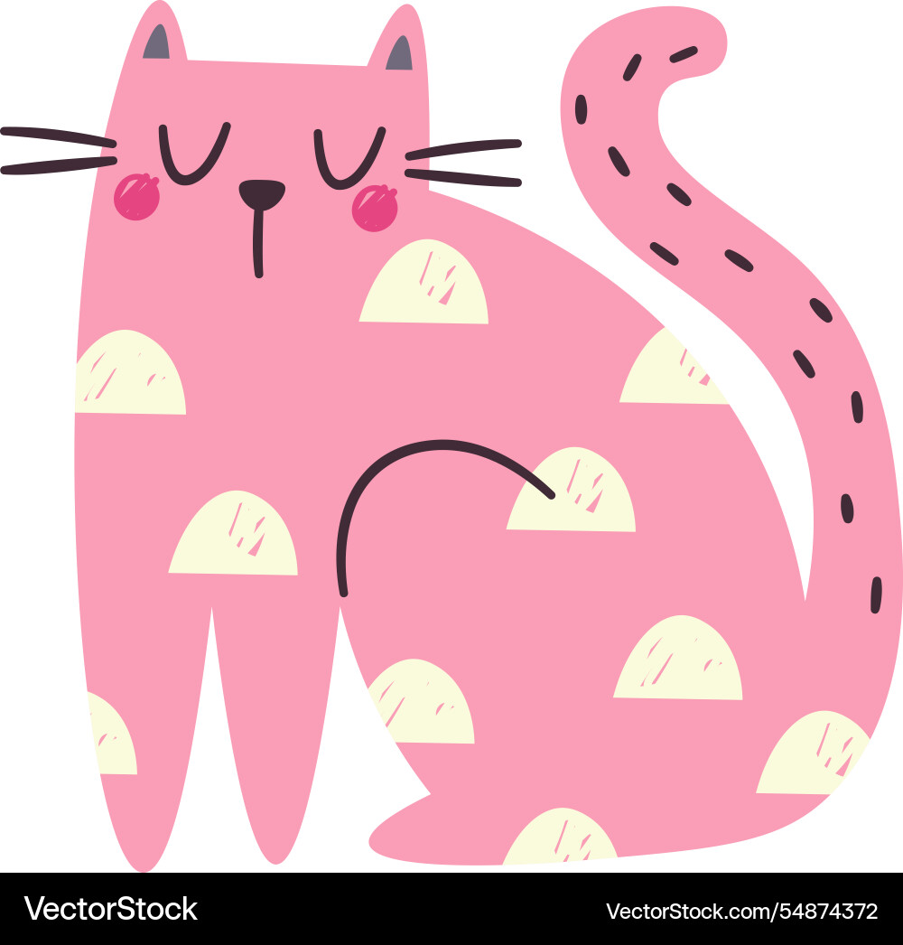 Hand drawn cat with pattern Hand drawn cat with pattern vector image