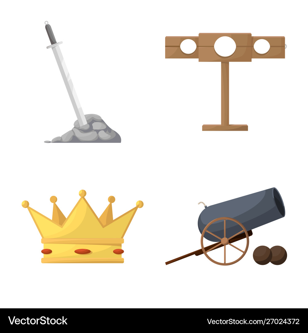 Isolated object medieval and history sign set Isolated object medieval and history sign set vector image