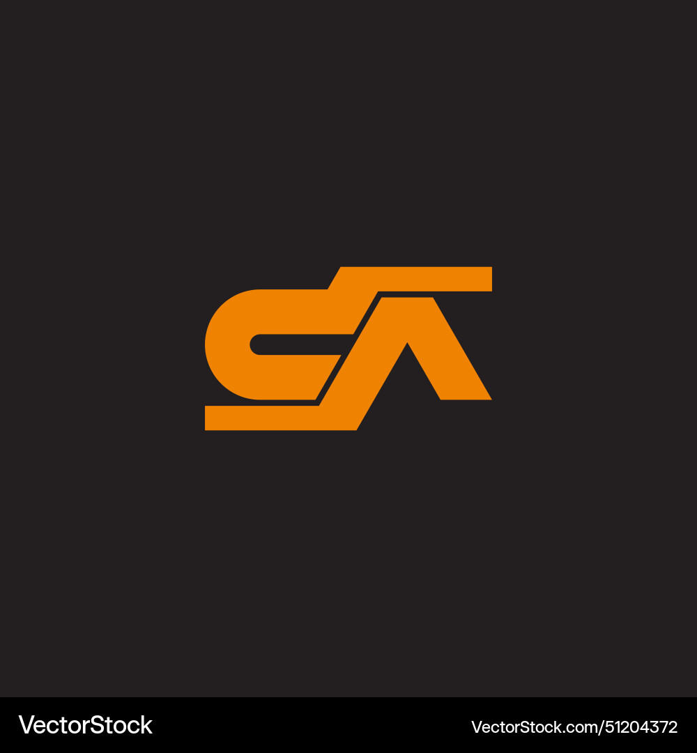 Letter ca slice linked geometric logo Royalty Free Vector