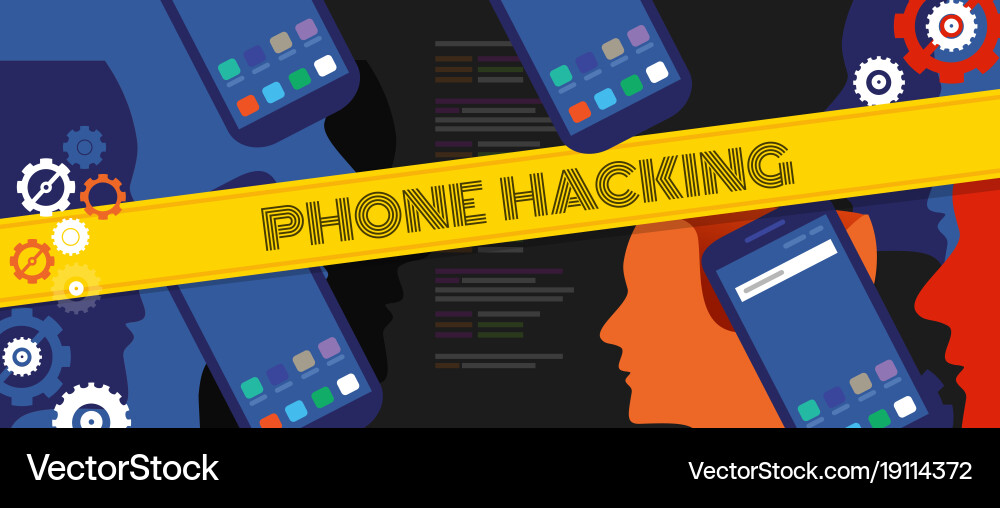 Phone hacking security code privacy data cyber vector image