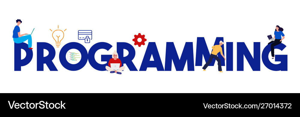 Programming code abstract screen software vector image