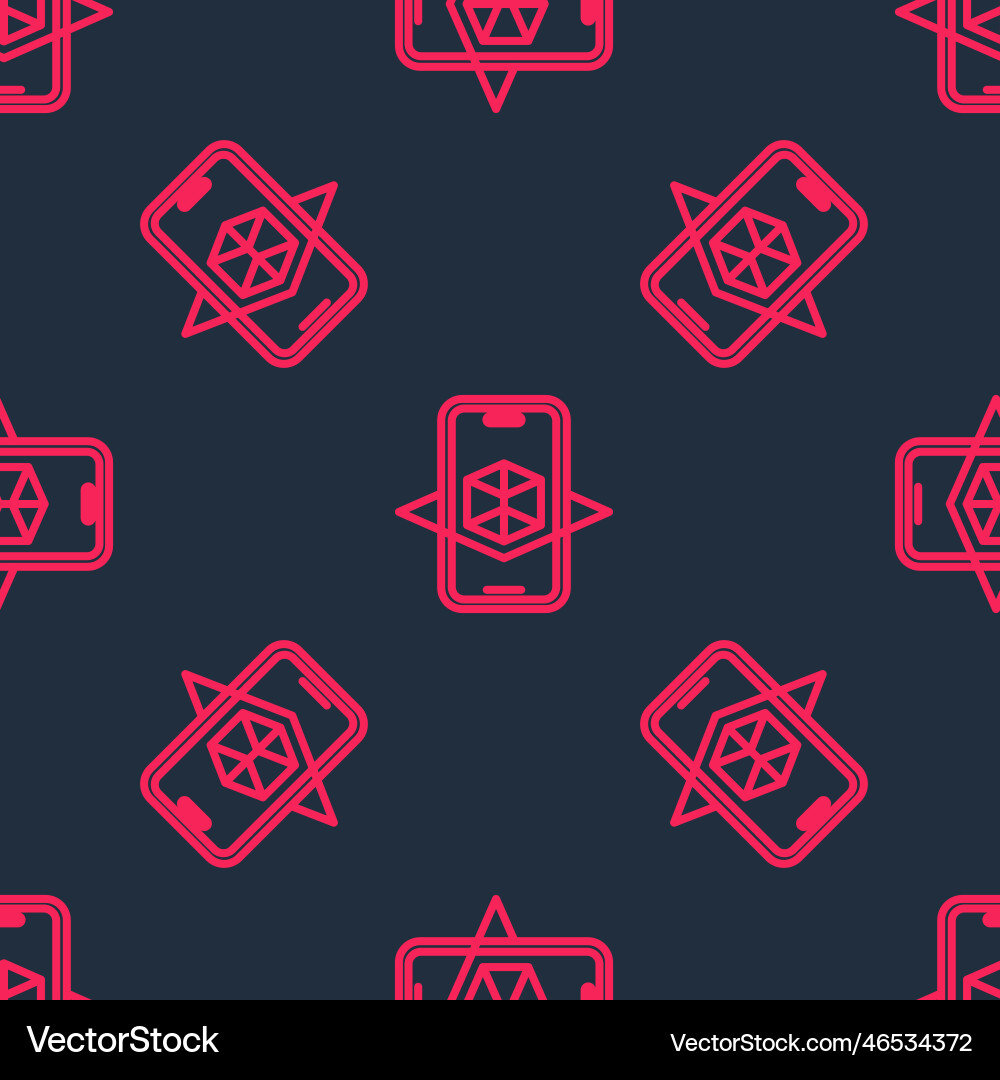 Red line 3d modeling icon isolated seamless Red line 3d modeling icon isolated seamless vector image