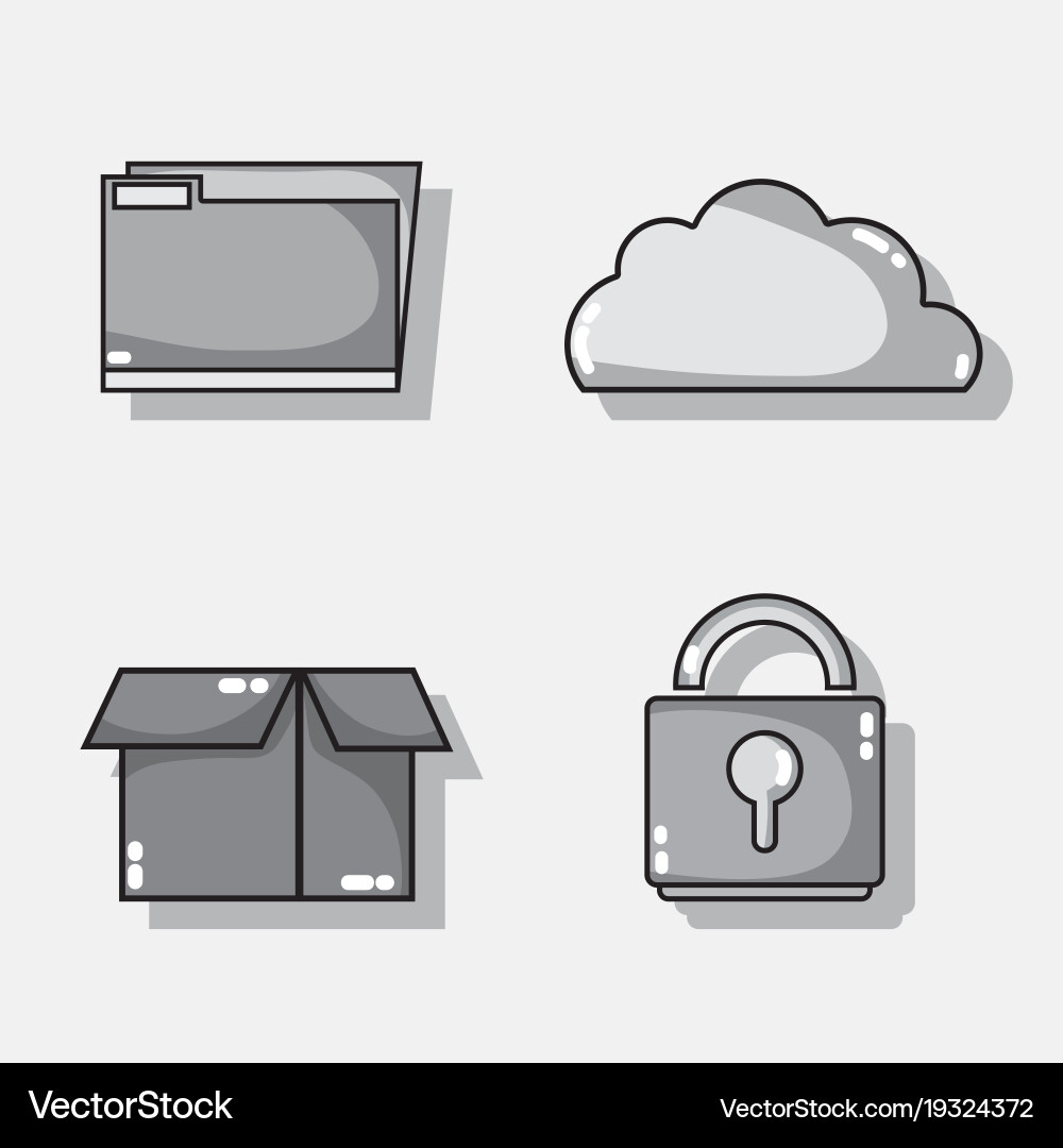 Set data center network server Vector Image