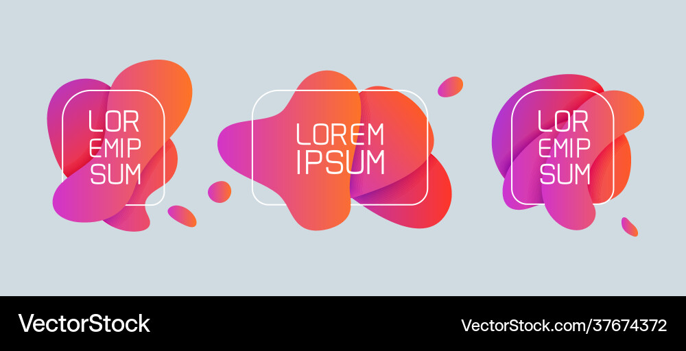 Set liquid gradient color shapes Set liquid gradient color shapes vector image