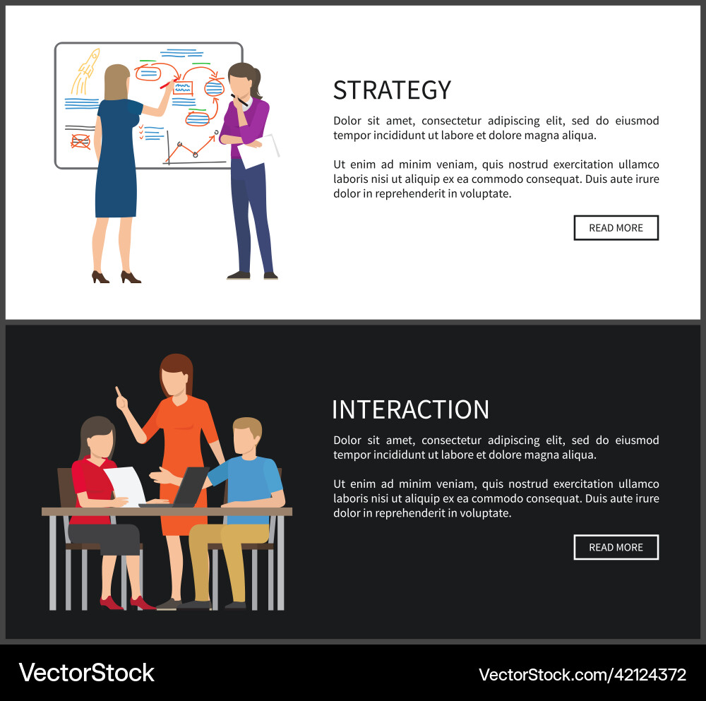 Strategy and interaction set Strategy and interaction set vector image