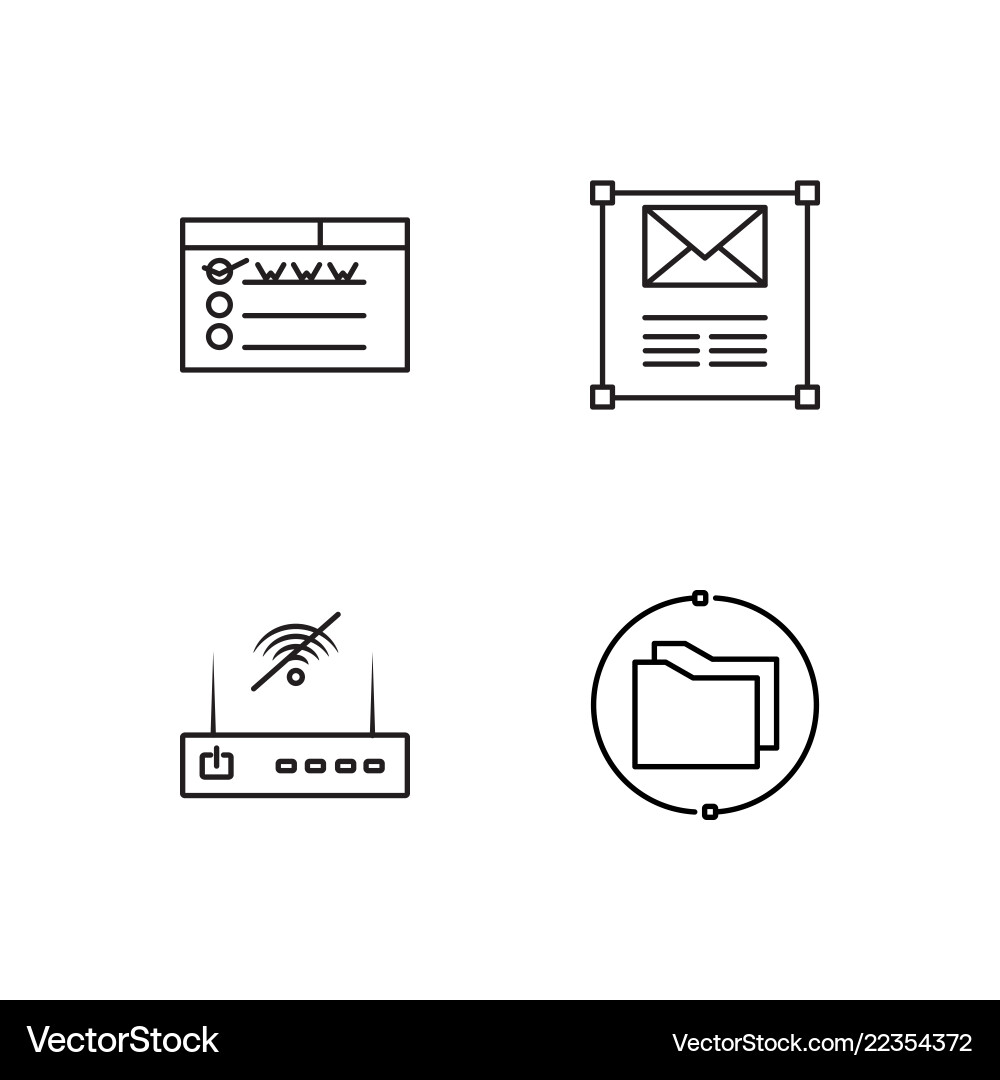 Web Icons - Simple Outlined Set Vector Image