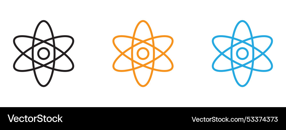 Atom icon thin line set Vector Image
