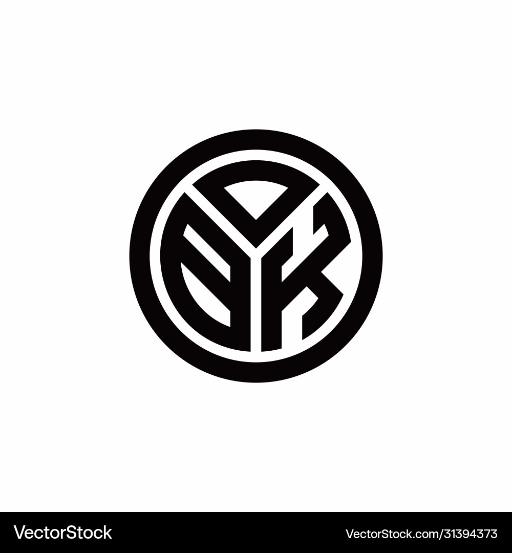 Bk Monogramm Logo mit Kreisumriss Design Bk Monogramm Logo mit Kreisumriss Design vektorbild