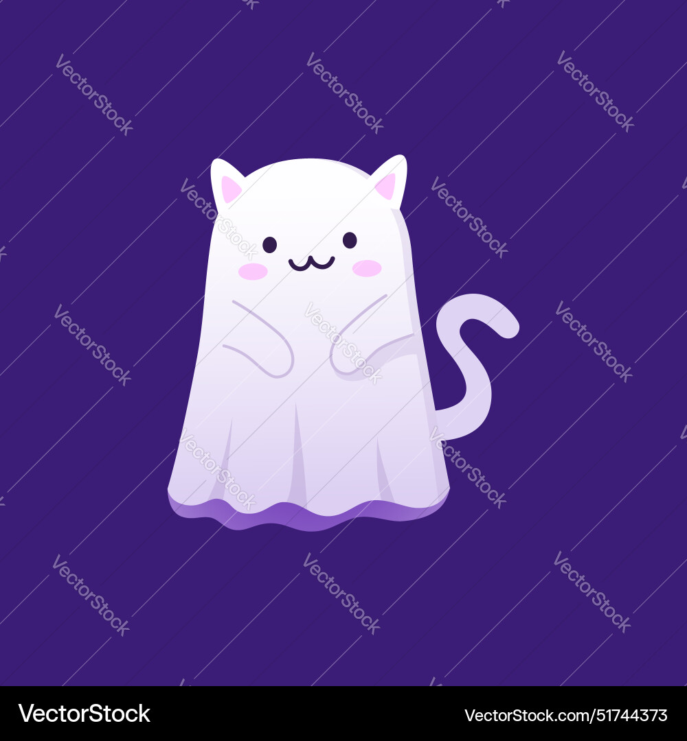 Halloween kawaii Geist Katze Charakter kitten spook Halloween kawaii Geist Katze Charakter kitten spook vektorbild