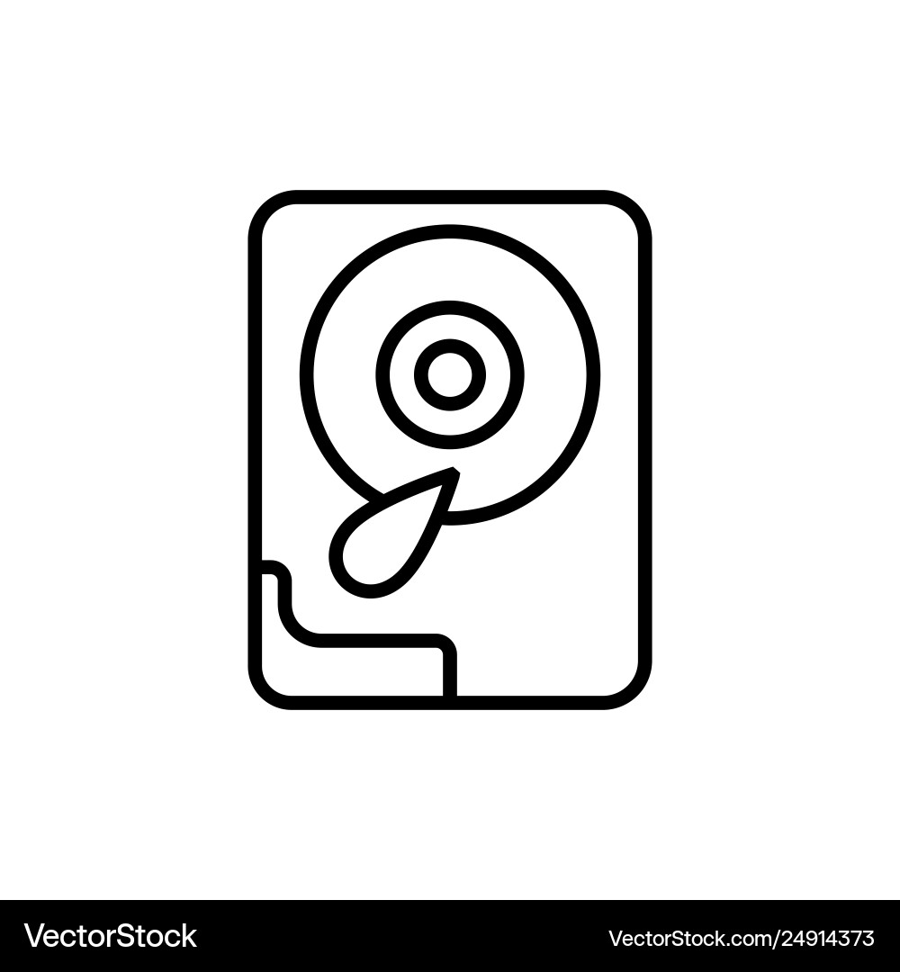 Hard disk line icon isolated on white background Hard disk line icon isolated on white background Vector Image
