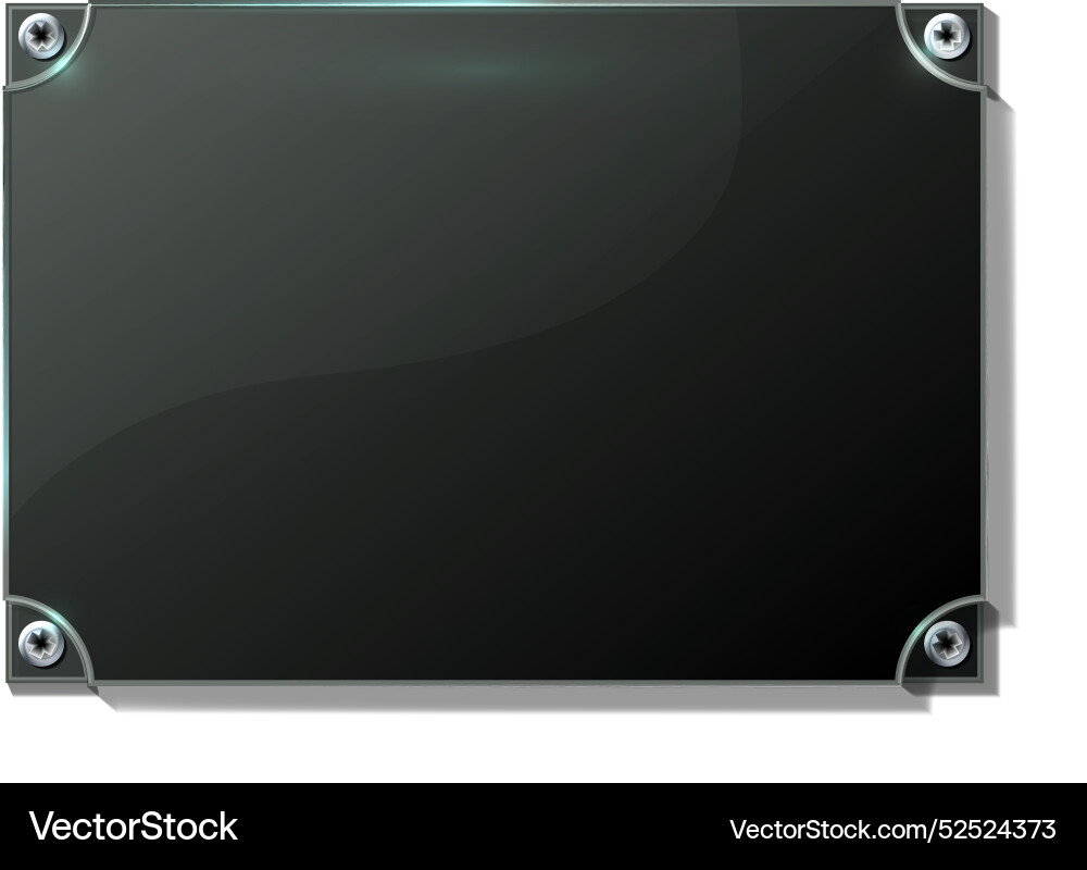 Metal black plate empty realistic signboard Metal black plate empty realistic signboard vector image