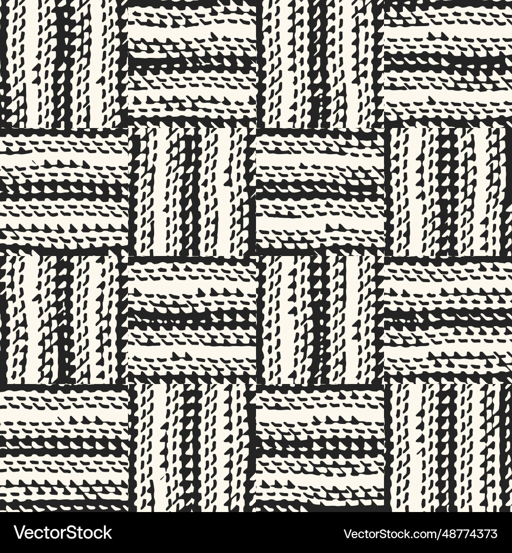 Monochrome mottled textured checked pattern Monochrome mottled textured checked pattern vector image