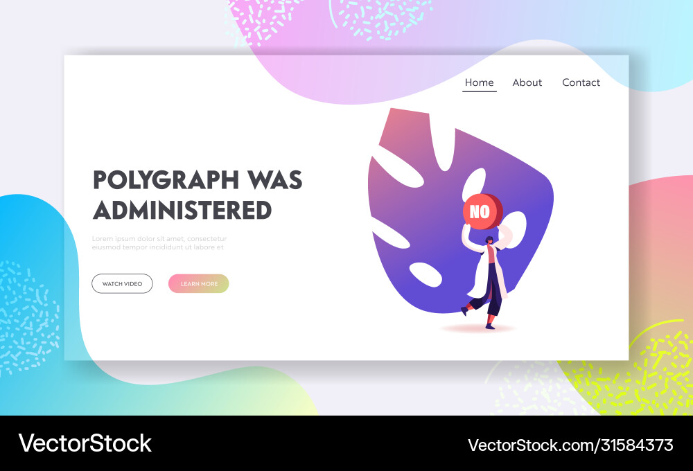 Polygraph lie detector examination landing page Polygraph lie detector examination landing page vector image