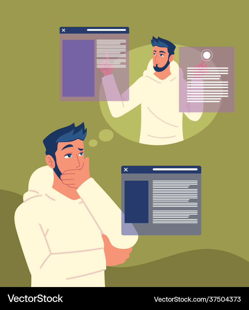 Programmer with an idea vector image