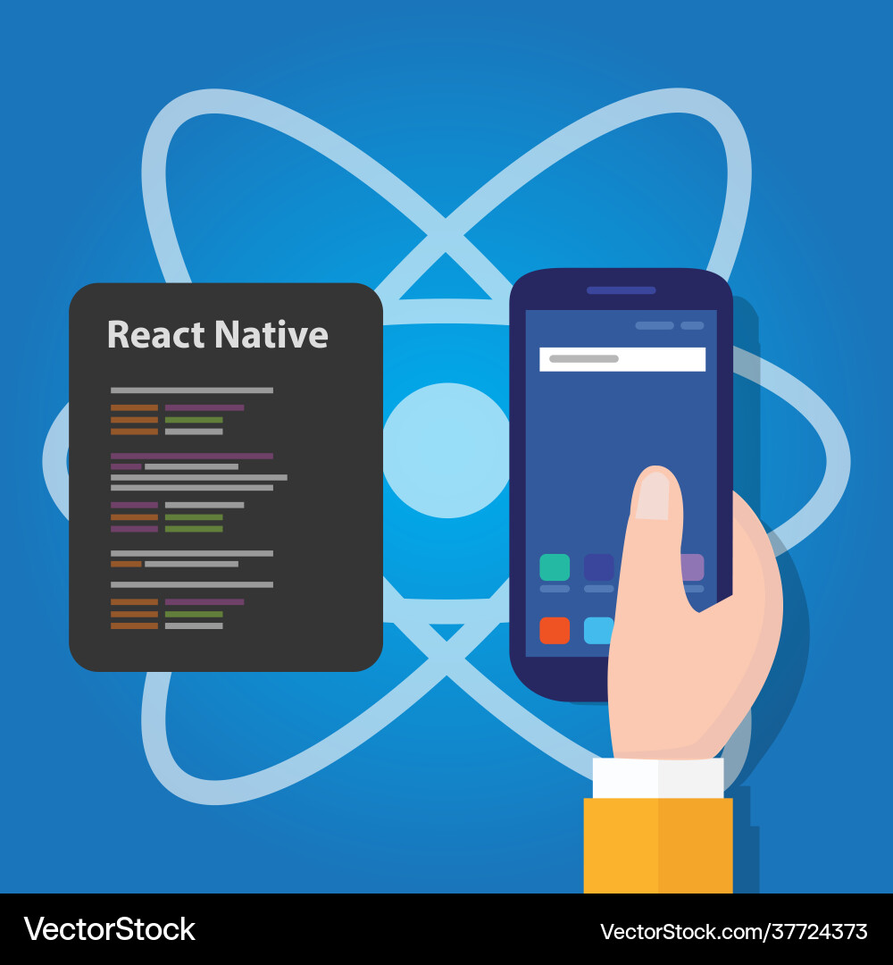 React native mobile Programmiercode-Entwickler React native mobile Programmiercode-Entwickler vektorbild