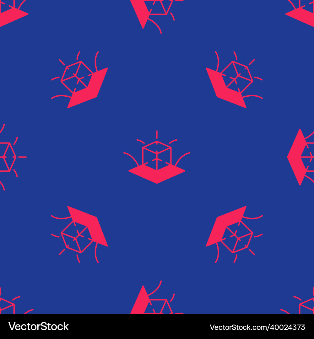 Red 3d modeling icon isolated seamless pattern Red 3d modeling icon isolated seamless pattern vector image