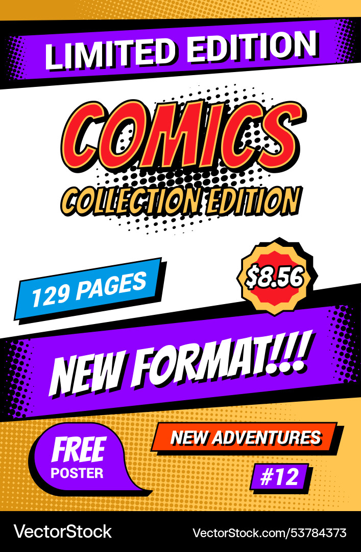 Retro magazine cover vintage comic book Retro magazine cover vintage comic book Vector Image