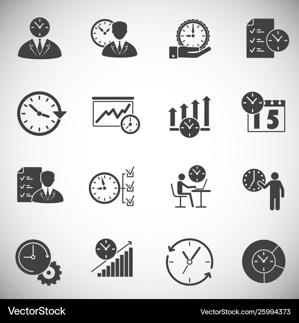 Time management related icons set on background Time management related icons set on background Vector Image