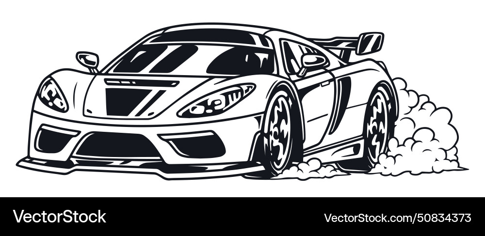 Vintage Racing Sticker - Speed & Smoke vector image