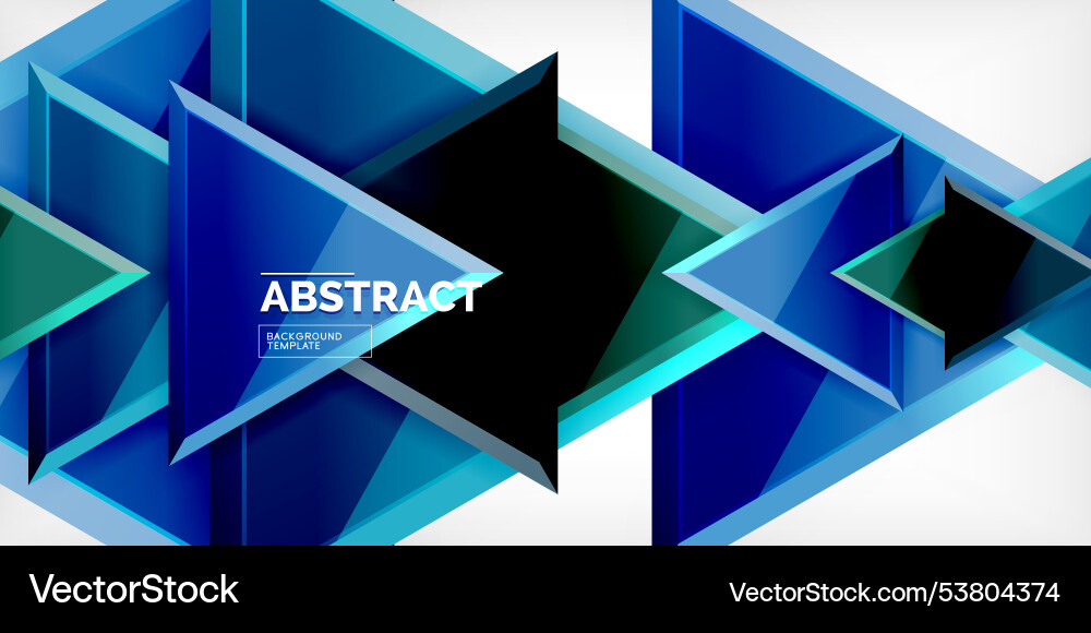 Abstract background - colorful triangles with 3d Vector Image