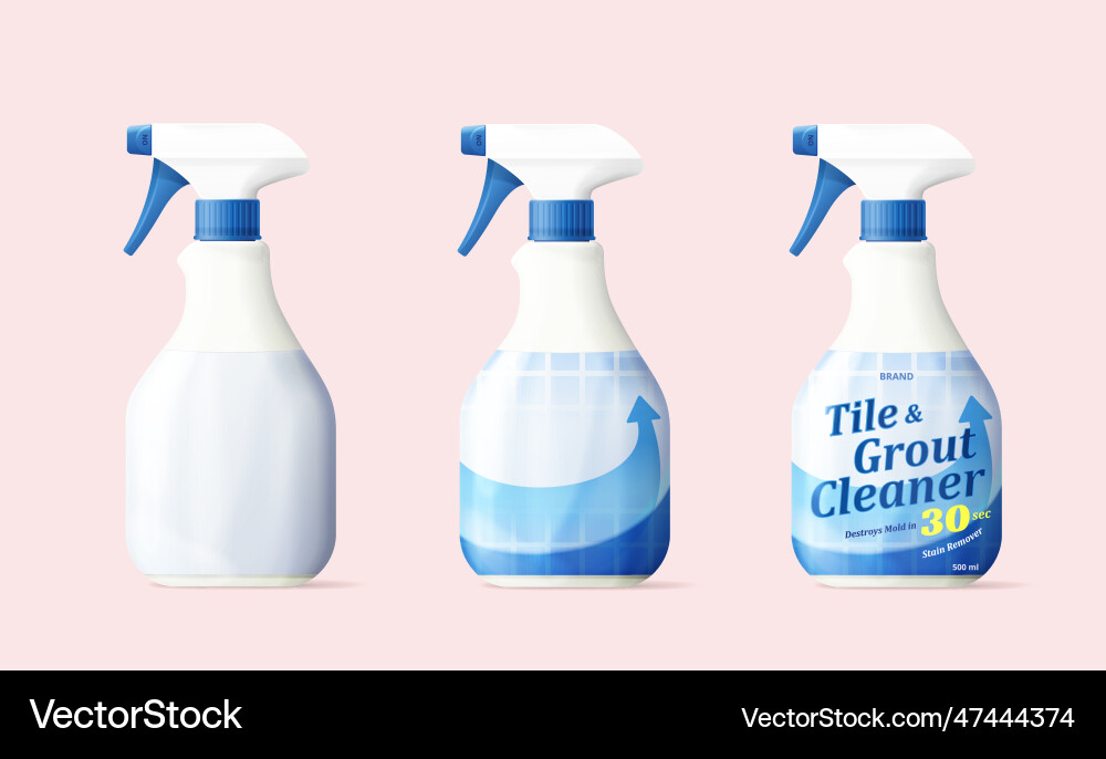 Cleaner trigger bottle mock-up Cleaner trigger bottle mock-up vector image
