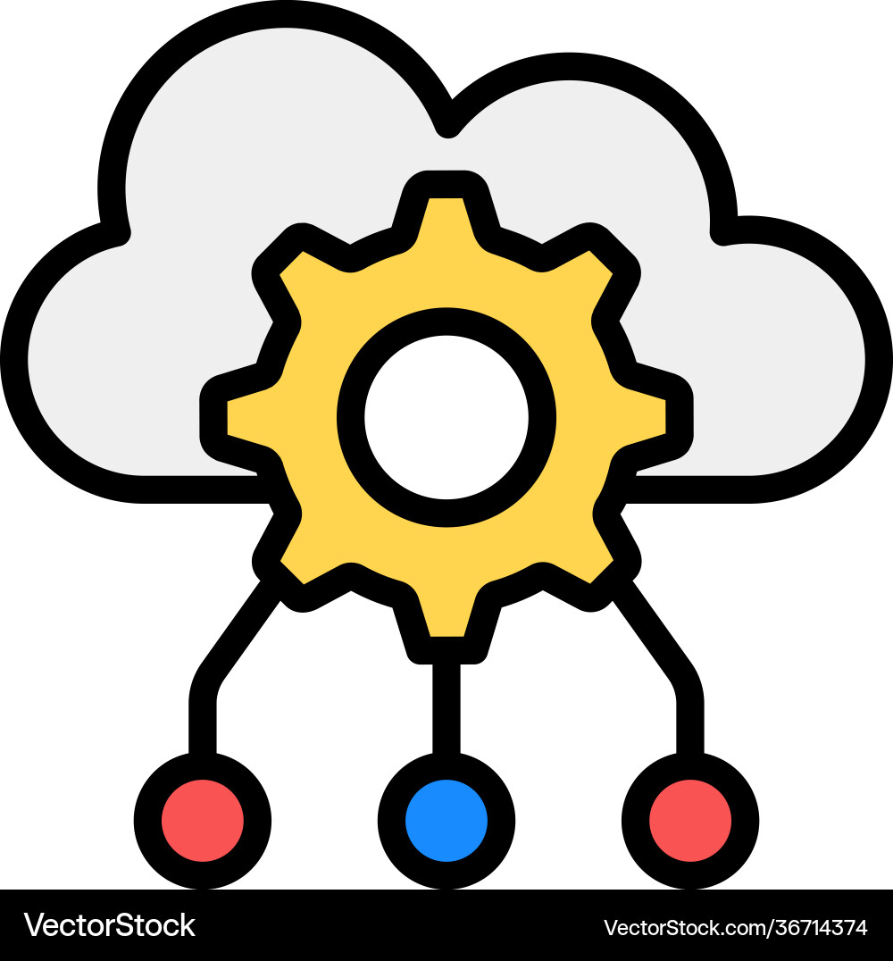 Cloud network configuration vector image
