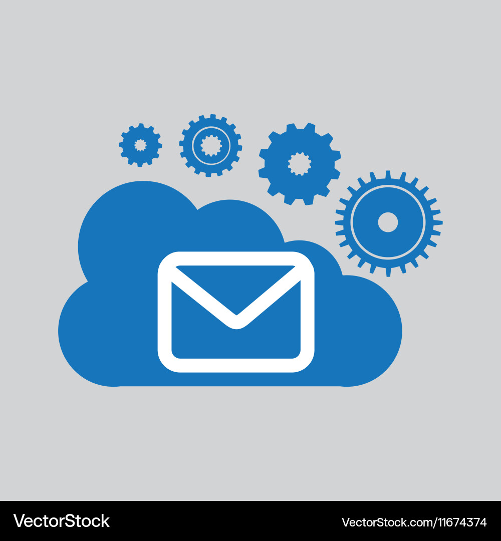 Cloud network email message connection design vector image