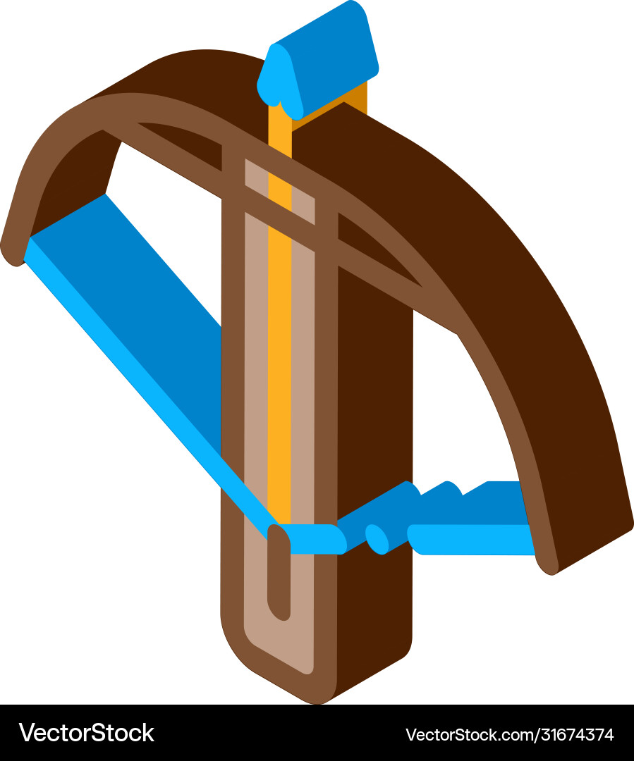 Crossbow archery equipment isometric icon Crossbow archery equipment isometric icon vector image