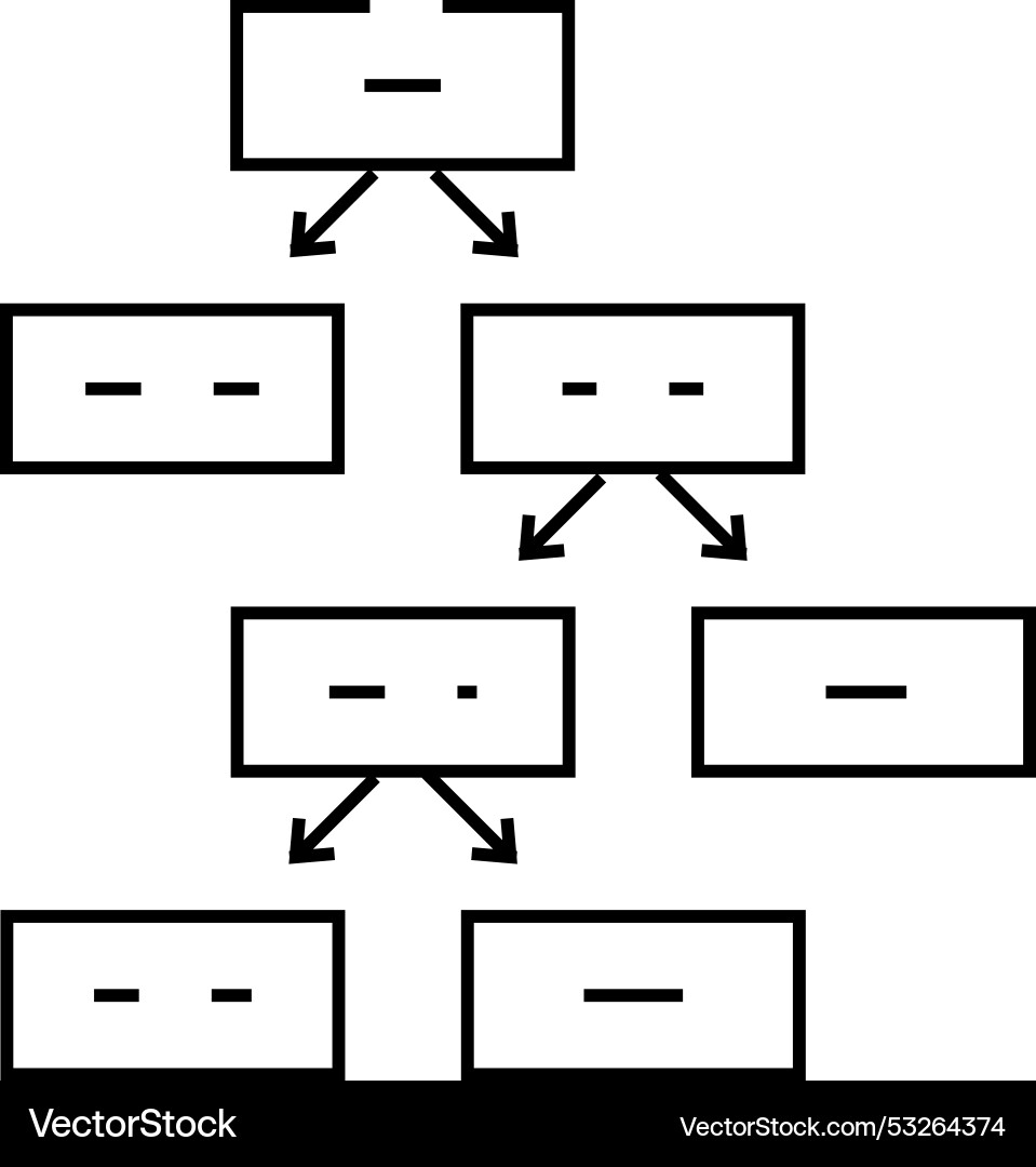 Decision tree algorithm line icon vector image