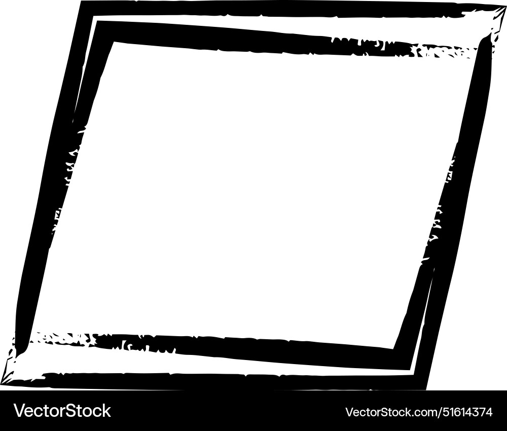 Frame parallelogram texture element outline Frame parallelogram texture element outline vector image