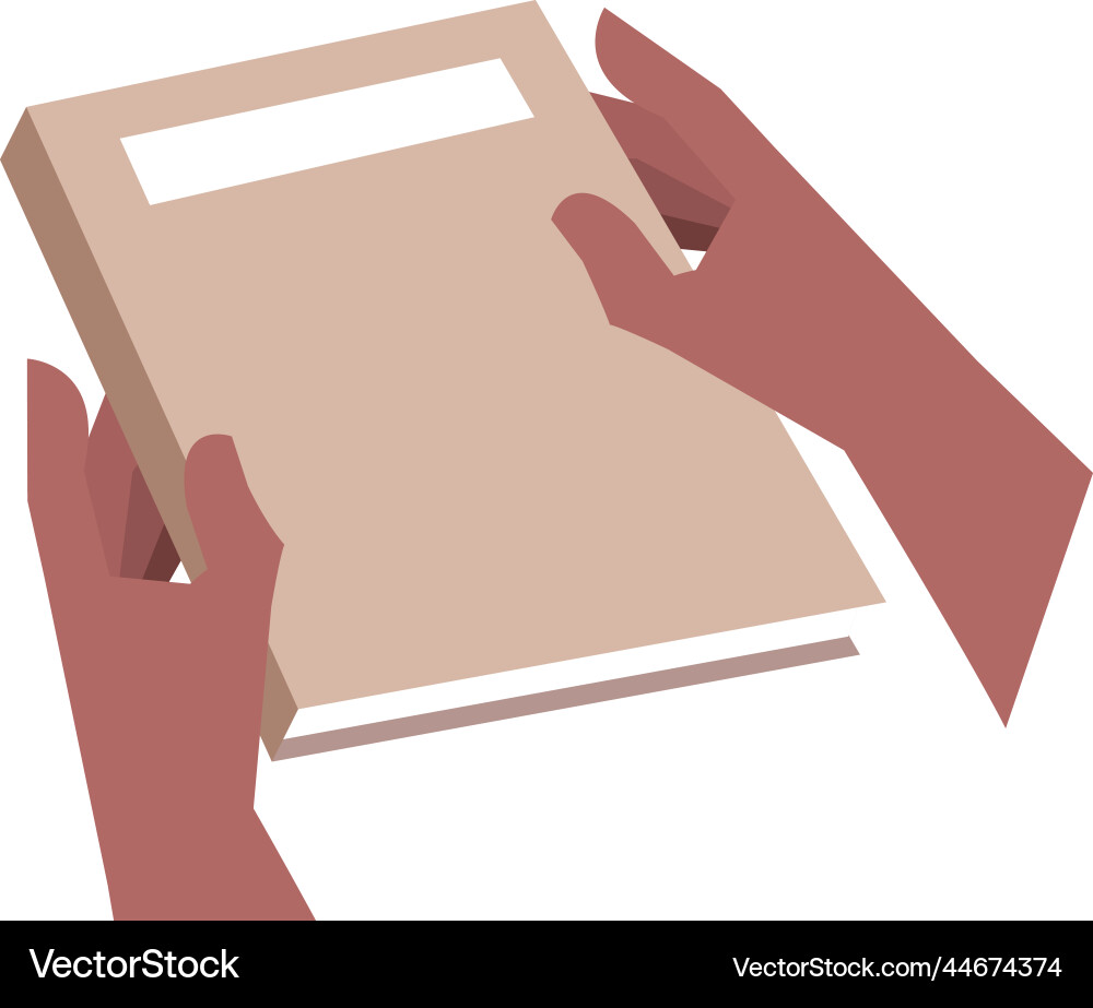 Hands with notepad vector image